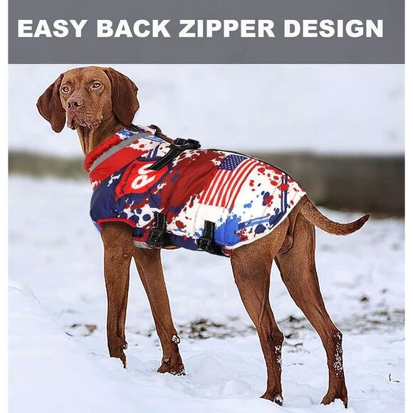 Dog Coat, Warm Dog Jacket with Harness Built in, Dog Winter Coat XXl - Picture 2 of 8